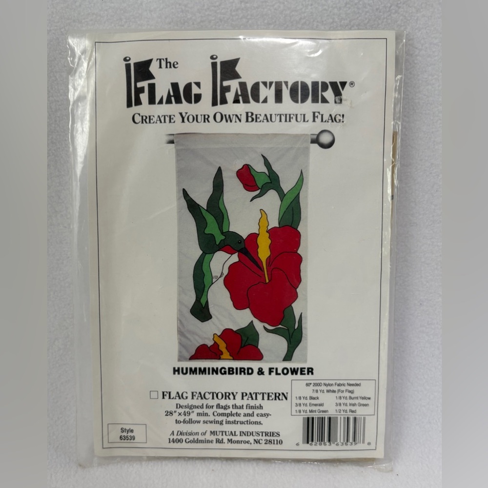 The Flag Factory Hummingbird Flower Flag Pattern NIP
